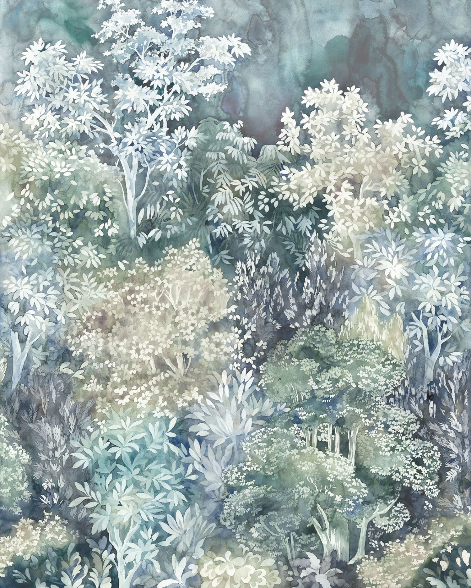 Fotomural árboles verde y azul - 200 x 250 cm - komar