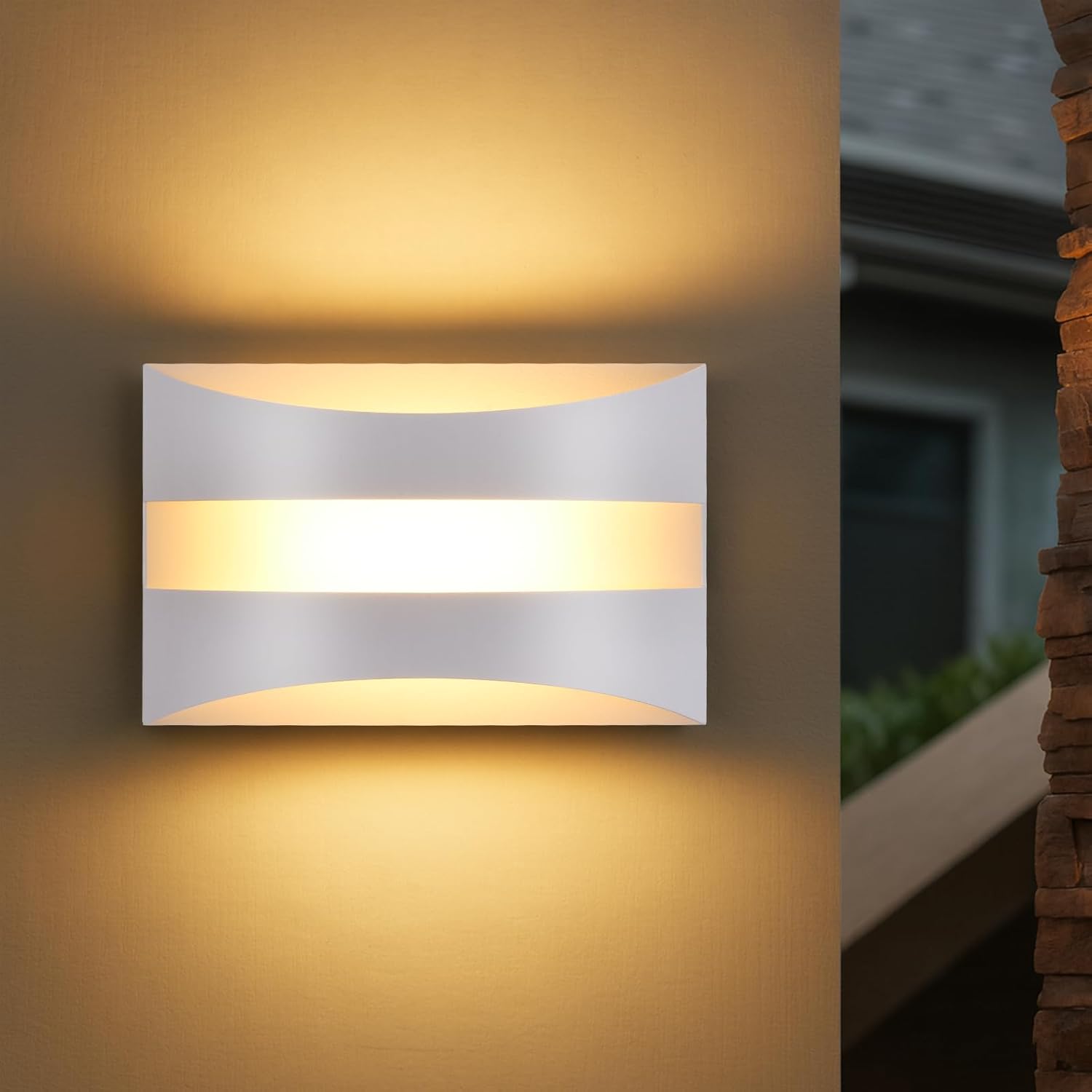 ZMH Nowoczesny design białej lampy ściennej LED 3000K 5W z oświetleniem góra-dół