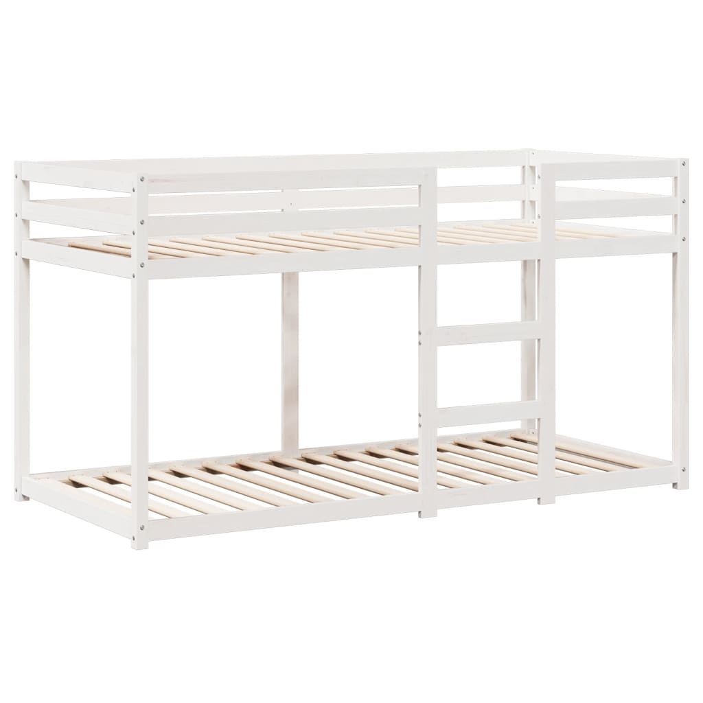 Lit superposé avec toit blanc 75x190 cm bois massif de pin - 5