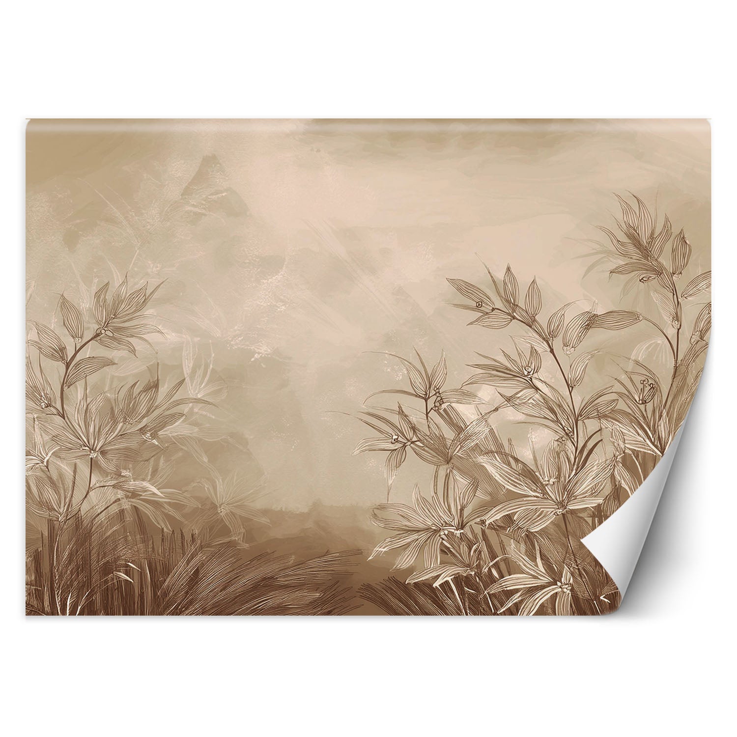 Fototapeta, Rośliny Łąka Beżowy 200x140