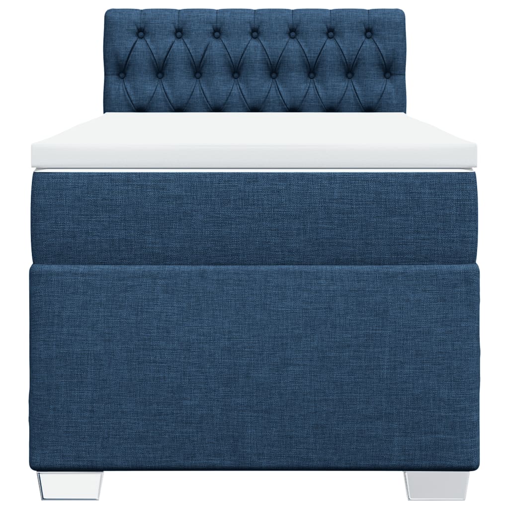 Sommier à lattes de lit avec matelas Bleu 80x200 cm Tissu - 4