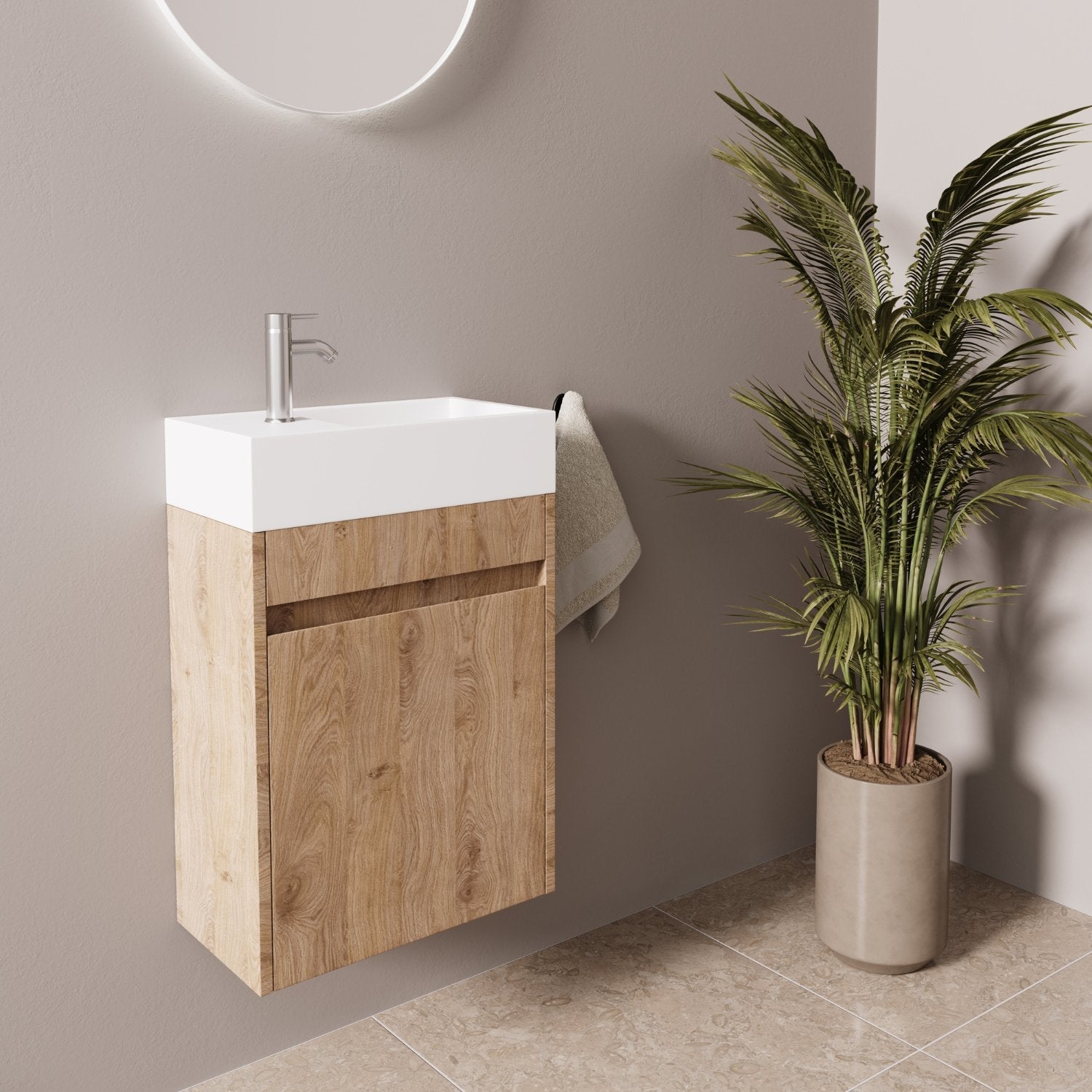 Mobile bagno sospeso com lavabo 40 cm rovere chairo - LOMAZOO Ibiza - 2