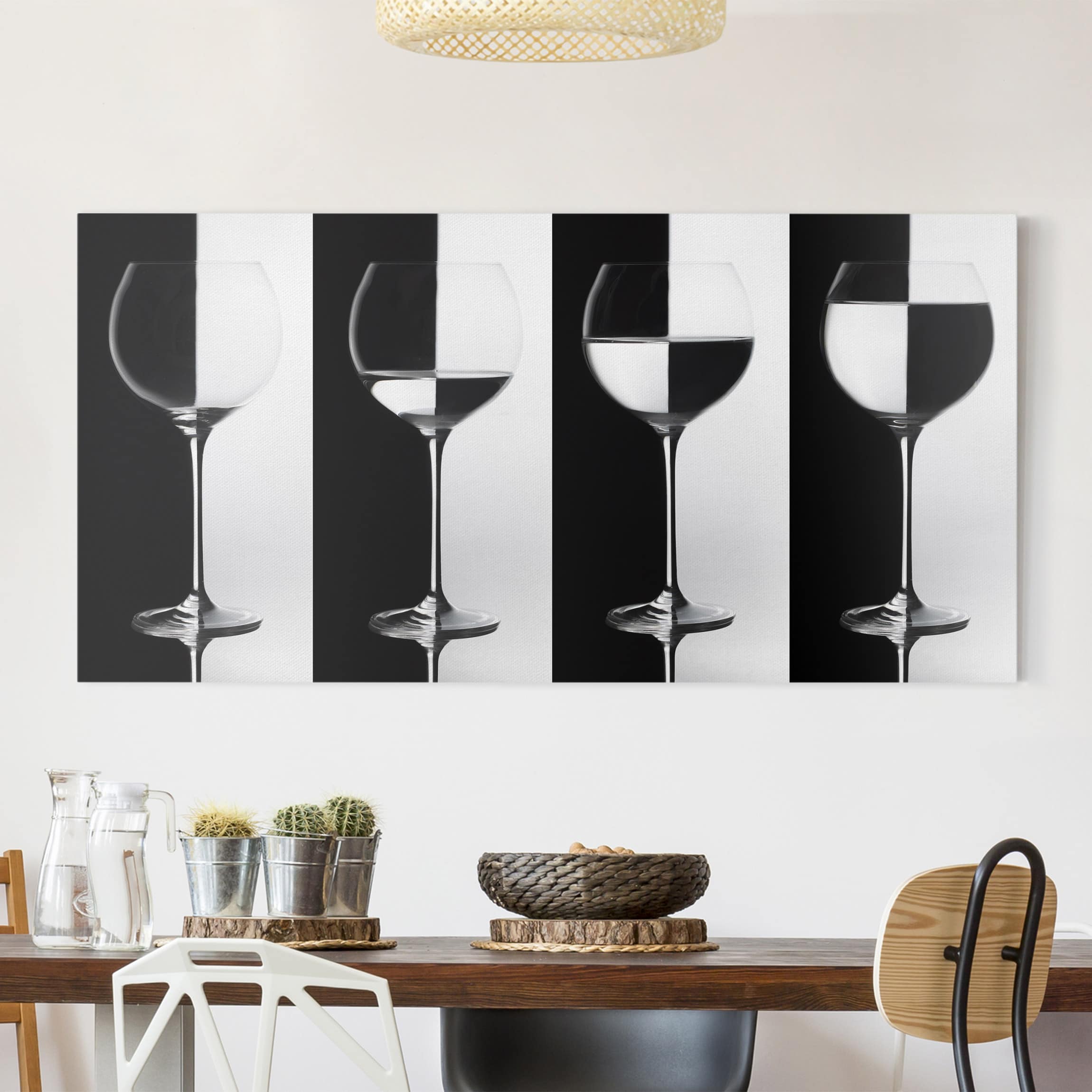 Impression sur toile tableau sur toile châssis noir et blanc culinaire ...