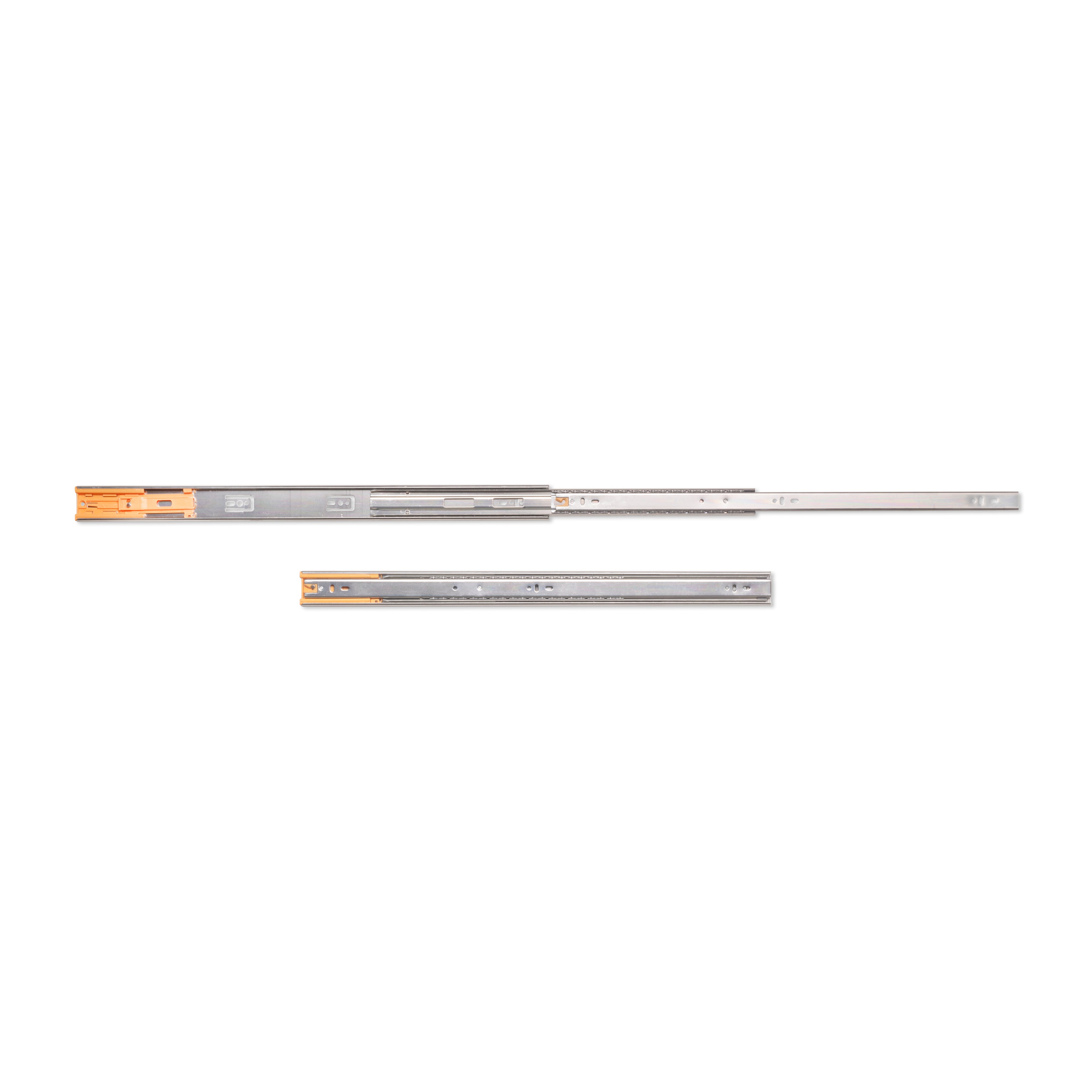 Emuca Komplet prowadnic kulkowych, pełny wysuw, cichy domyk, wysokość 45 mm, długość 600 mm, Stal, Ocynkowany