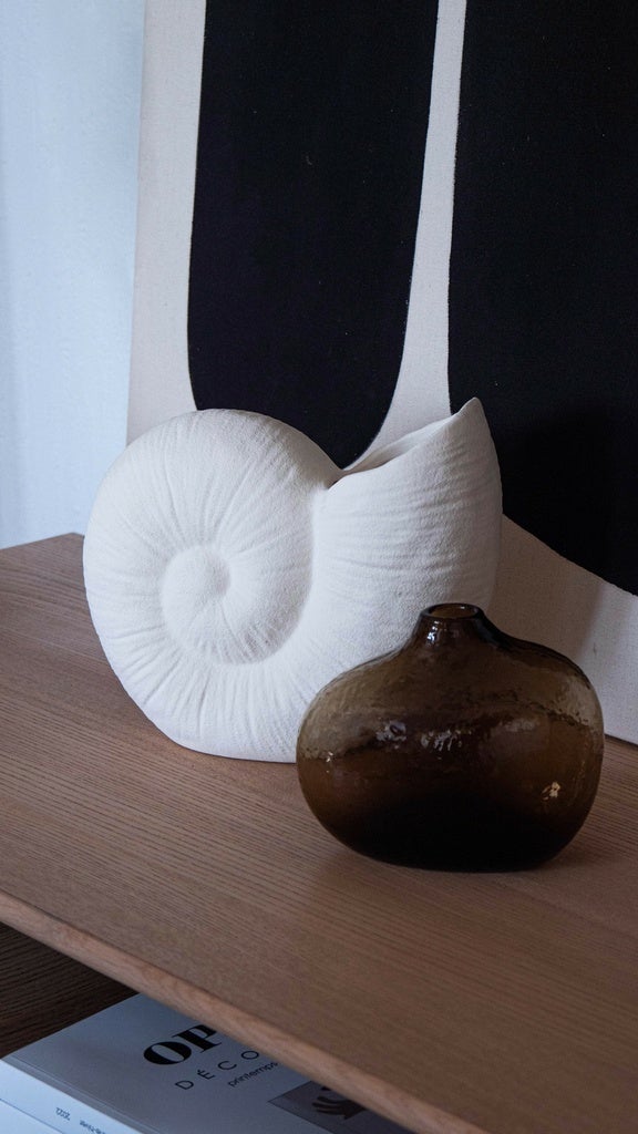 Vase Coquillage en céramique blanche texturée 18x21 - 4
