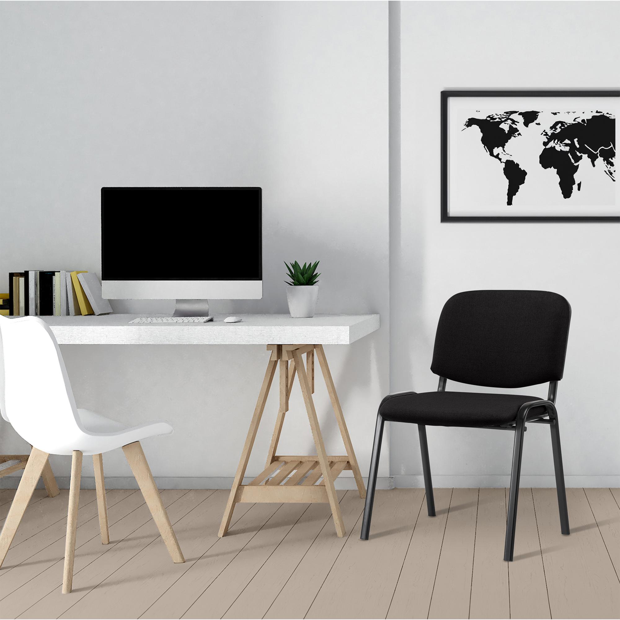 Sedia visitatore Ken tessuto nero - 2