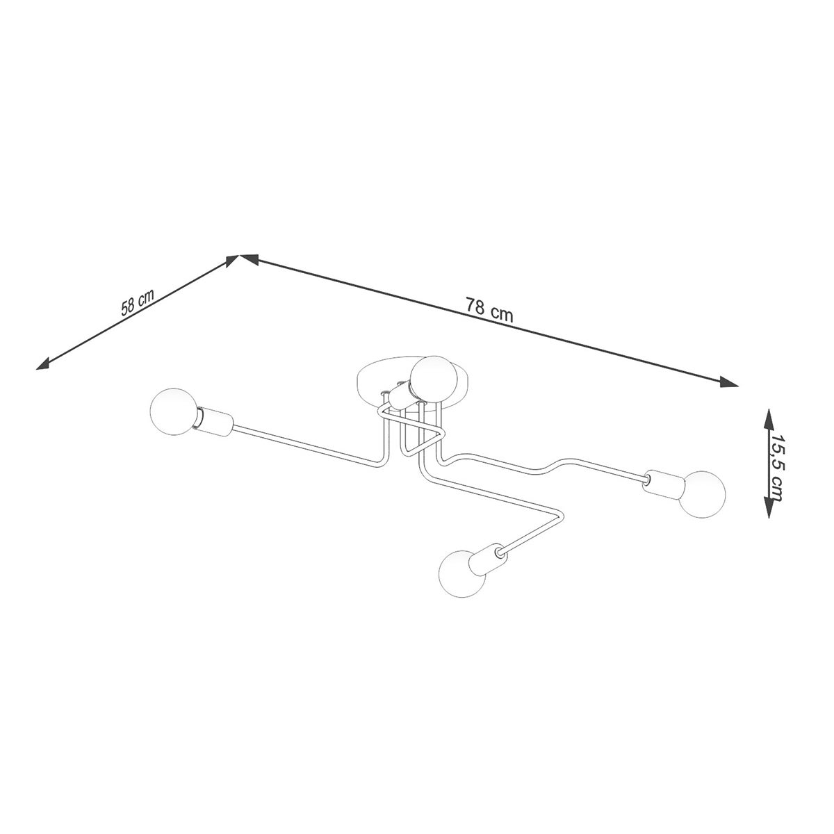 Żyrandol INFINIX 4 biały LED 4000K - 78x58x15.5cm Sollux - 7