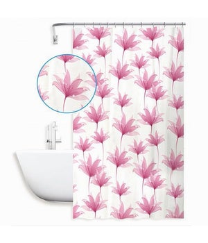 Tenda Doccia Vasca Bianca In Poliestere 180 X 200cm Tendina Bagno Con Ganci