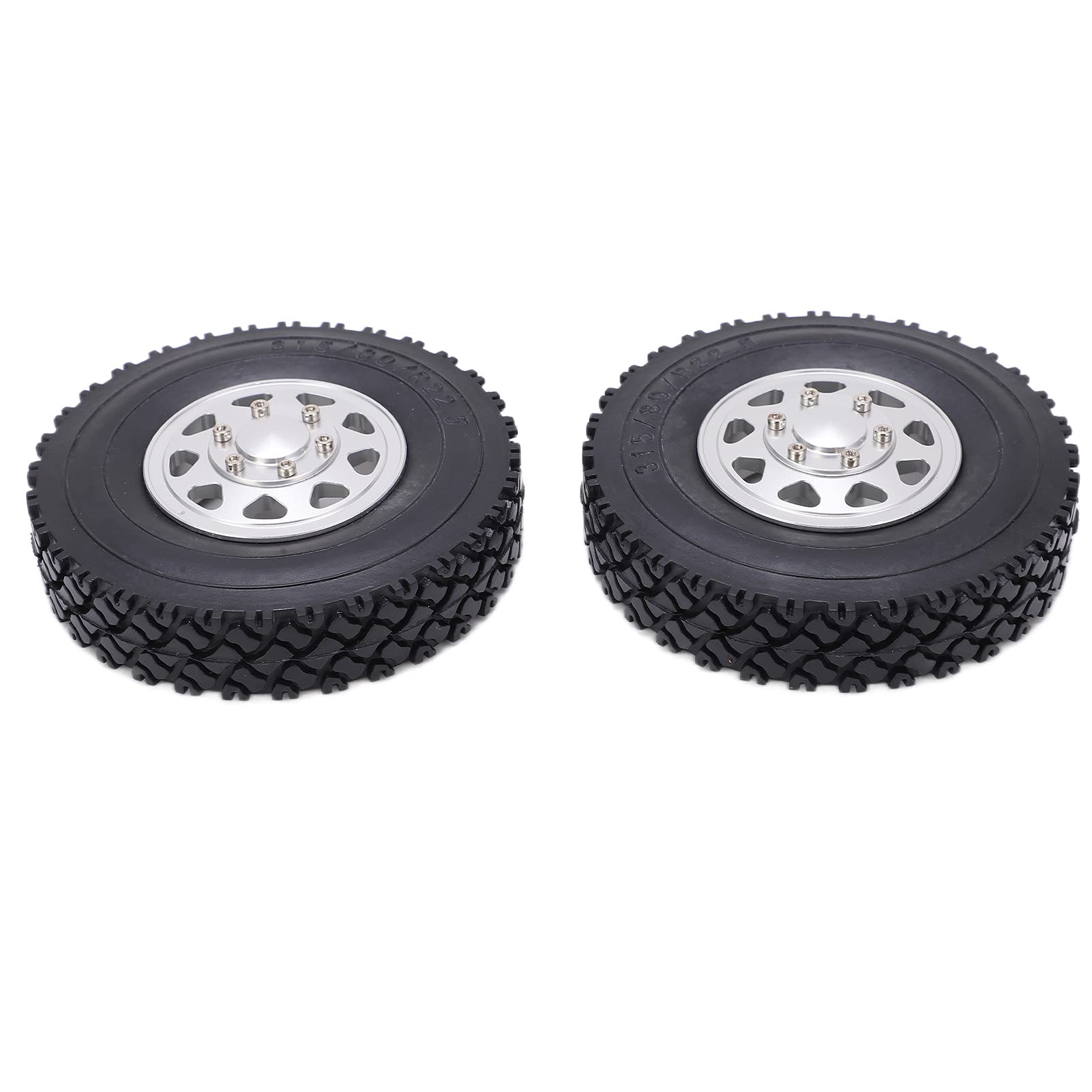 AXspeed Lot de 2 roues avant et pneus RC pour tracteur Tamiya 1:14 Truck Climbing Trailer Cargo Car
