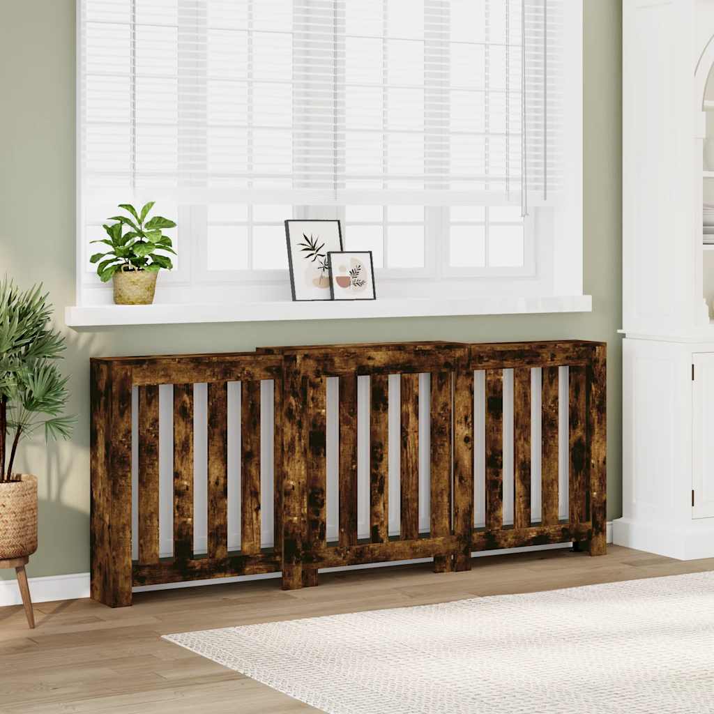 vidaXL Radiatorombouw 205x21,5x83,5 cm bewerkt hout zwart, radiator ombouw, radiator bekleding, ombouw radiator, verwarming ombouw, radiatorbekleding