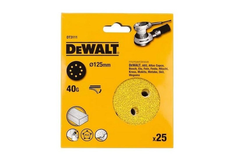 DeWALT - Disques à poncer - 8 perforations - DT3111 - 3