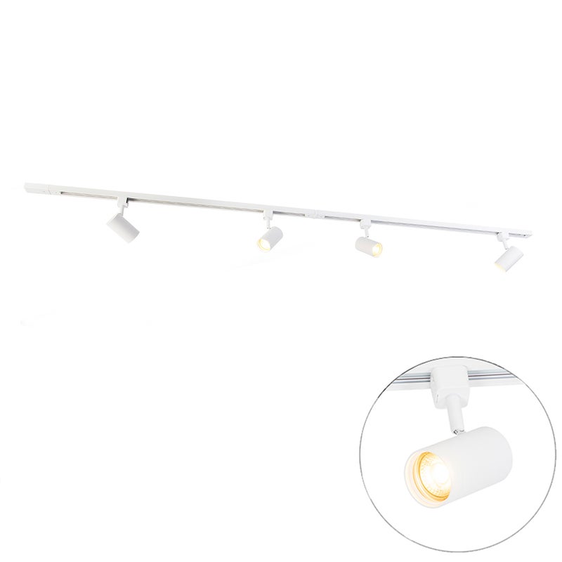 Nowoczesny system szynowy jednofazowy z 4 białymi reflektorami - Jeana