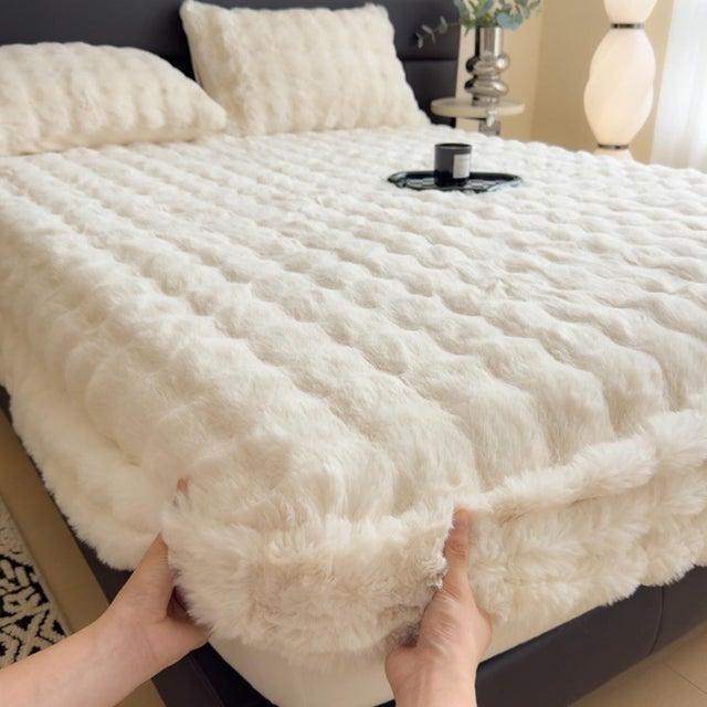 Protège-Matelas en Velours, Drap-housse | Housse ajustée ultra douce.(150*200cm)