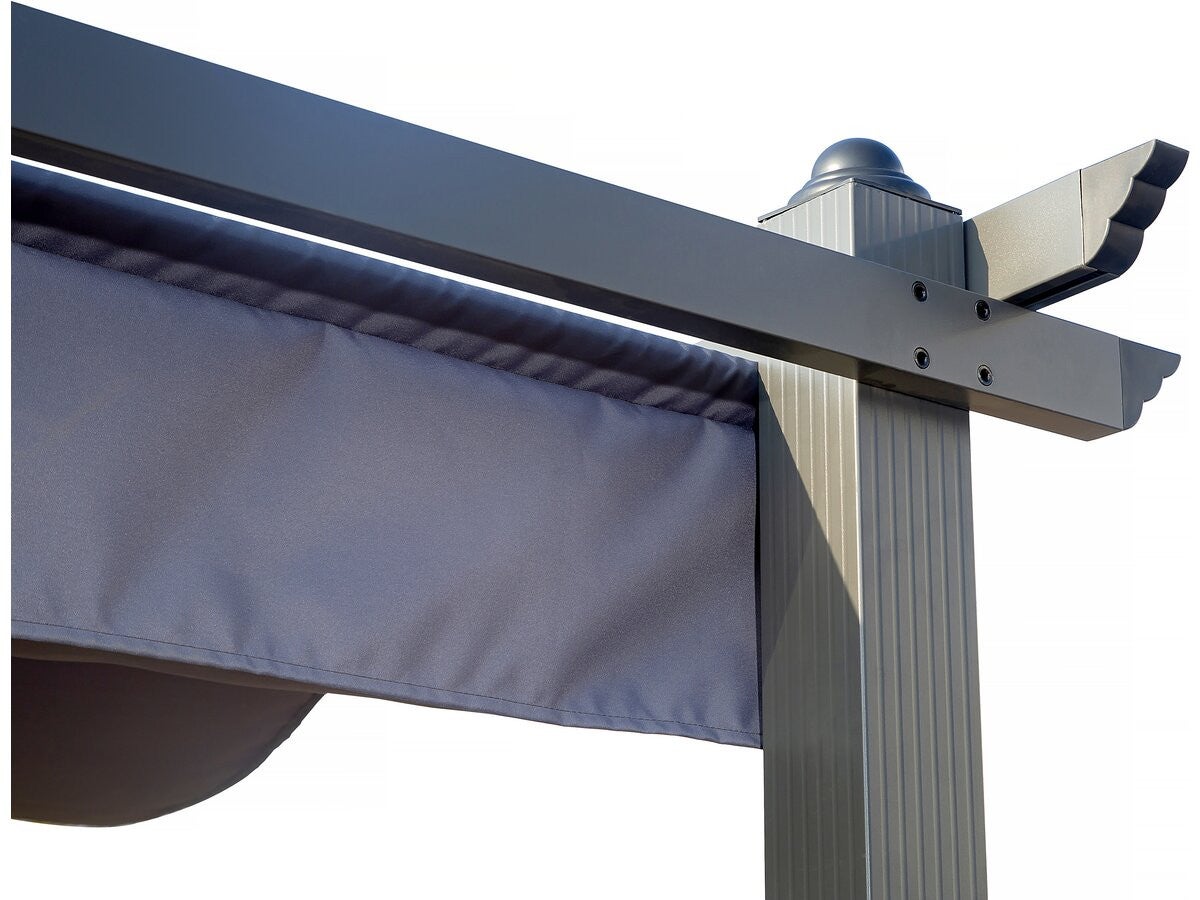 Pergola en aluminium avec toit rétractable - 3 x 4 m - Gris anthracite - 4