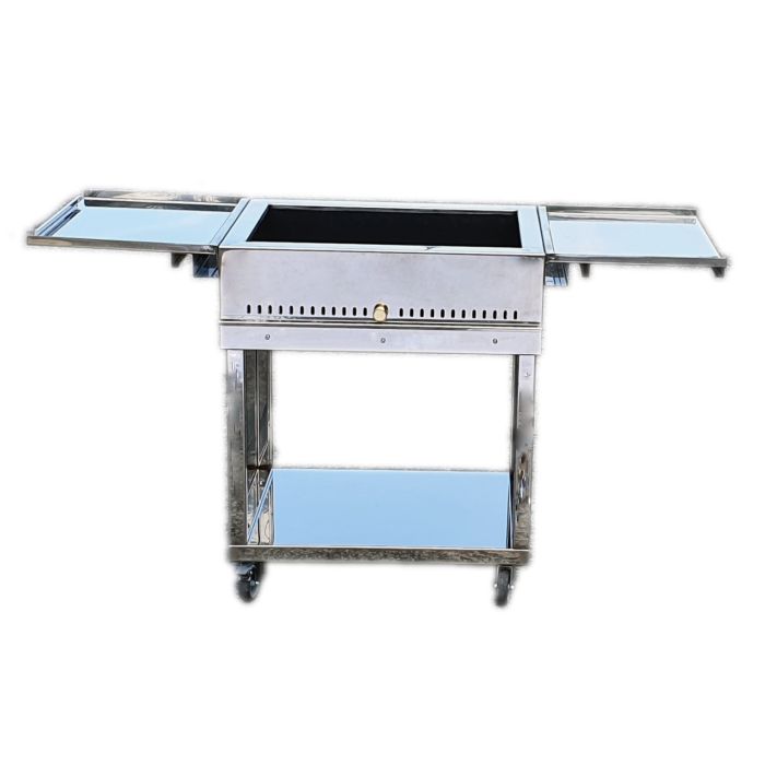 Grill na węgiel drzewny ze stali nierdzewnej szer. 70 x gł. 53