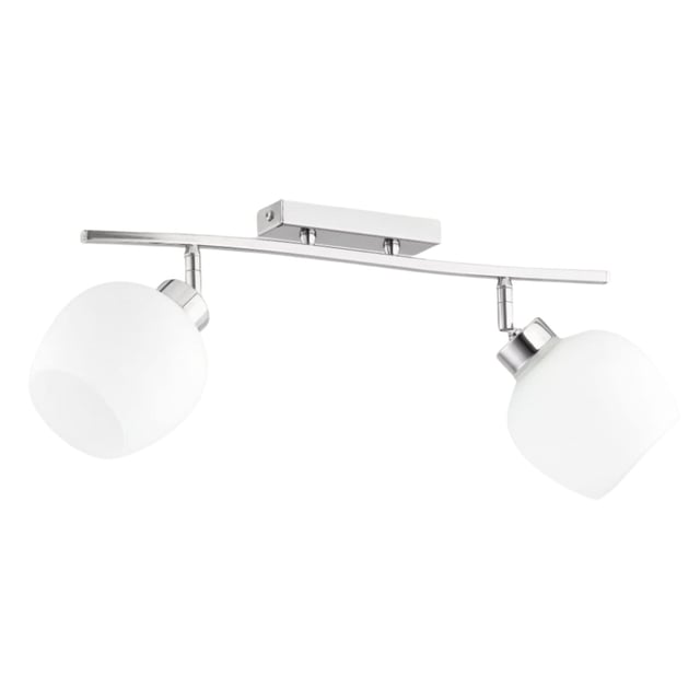 Lampa sufitowa Hannach chromowana biała 2xE27x60W wym: 24 x 47 x 13 cm szkło Alfa