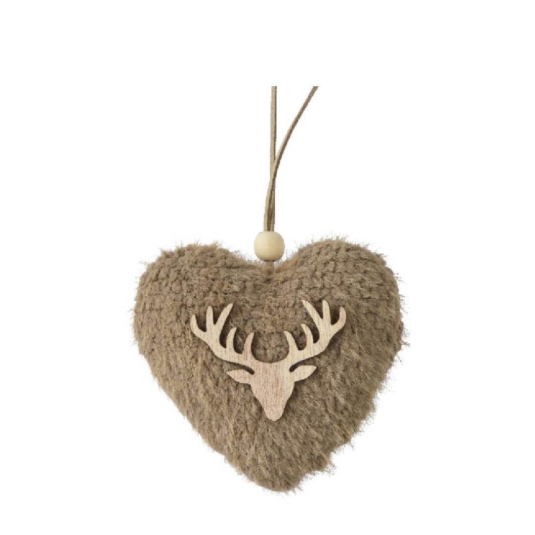 12 Pièces Décoration Sapin Noël - Pendentifs Cerfs En Peluche Avec Clips Bois - Ornements Renne
