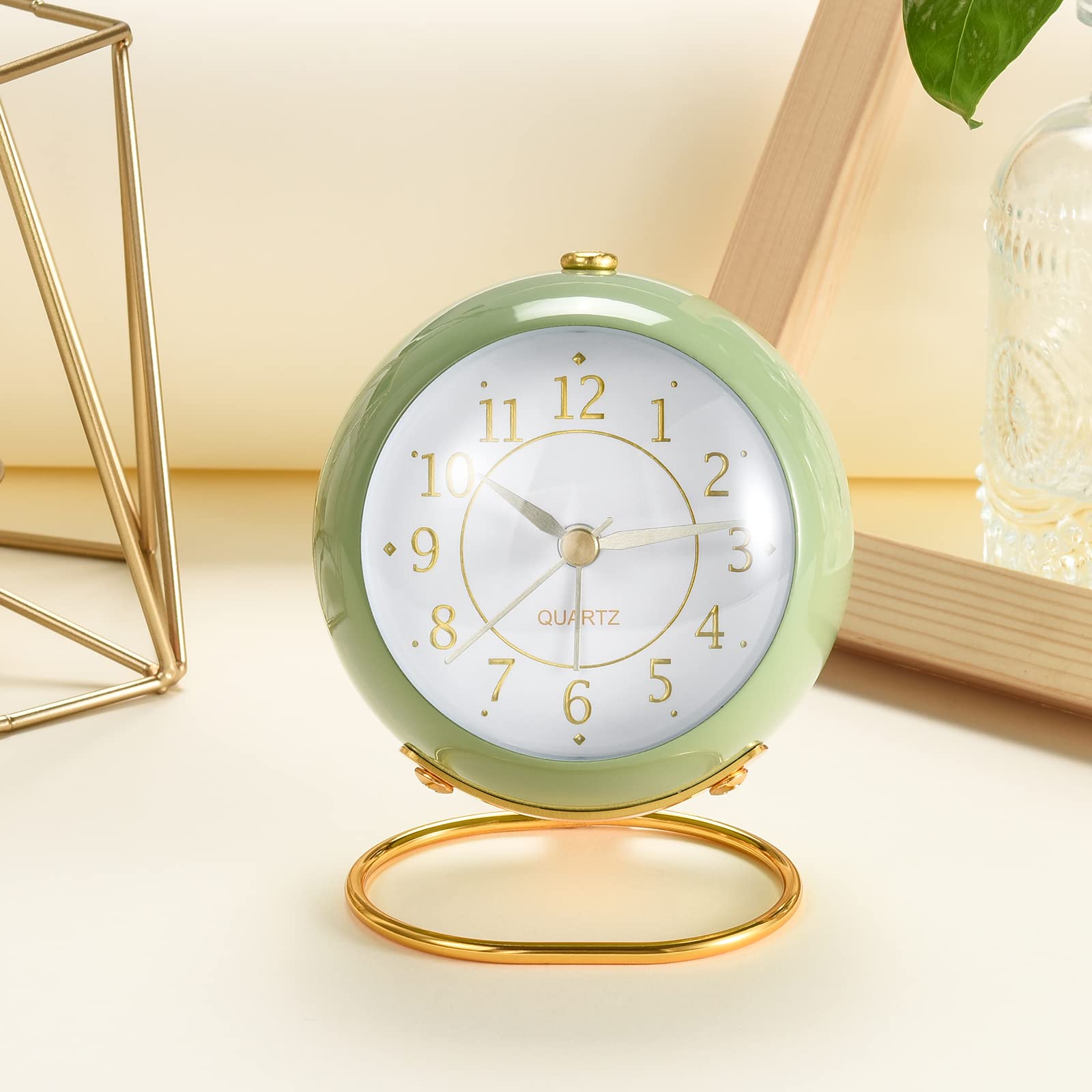 Sveglia Silenziosa Da Comodino Con Luci Notturne E Snooze – Orologio Analogico - 3