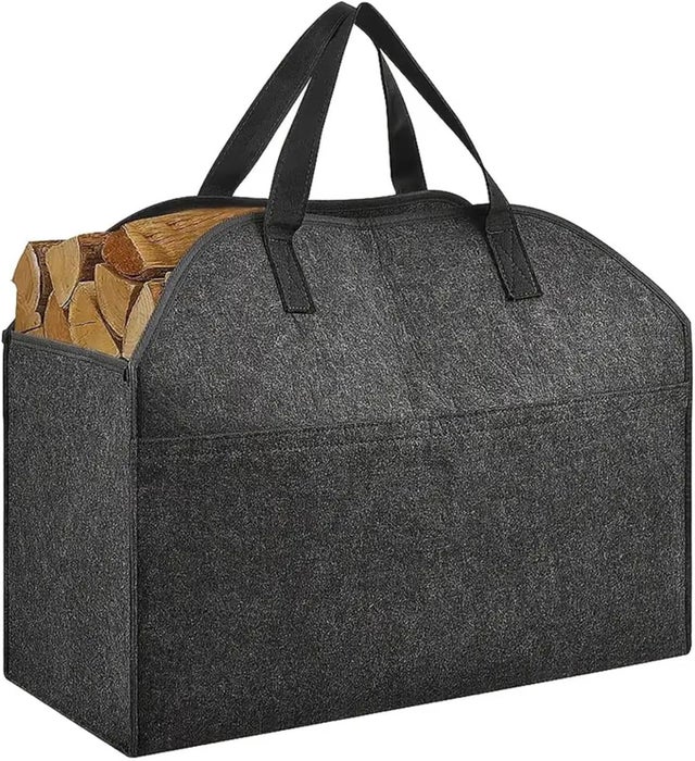 Panier à bois de chauffage, sac de rangement pour bois de chauffage, poignées solides, sac de transport pour bois de chauffage