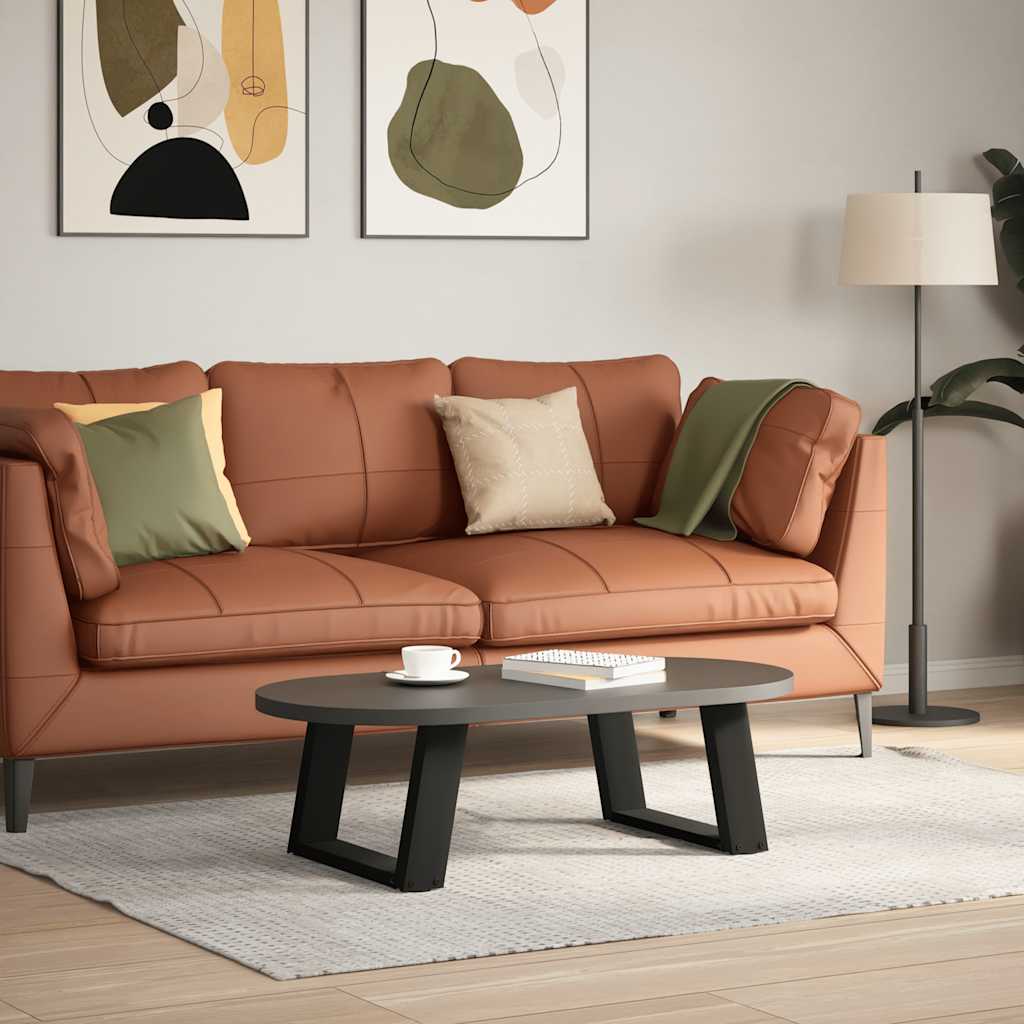 Pernas de mesa de centro em forma de U 2 unidades aço preto 40x(30-31) cm - COMFORTXL - 3