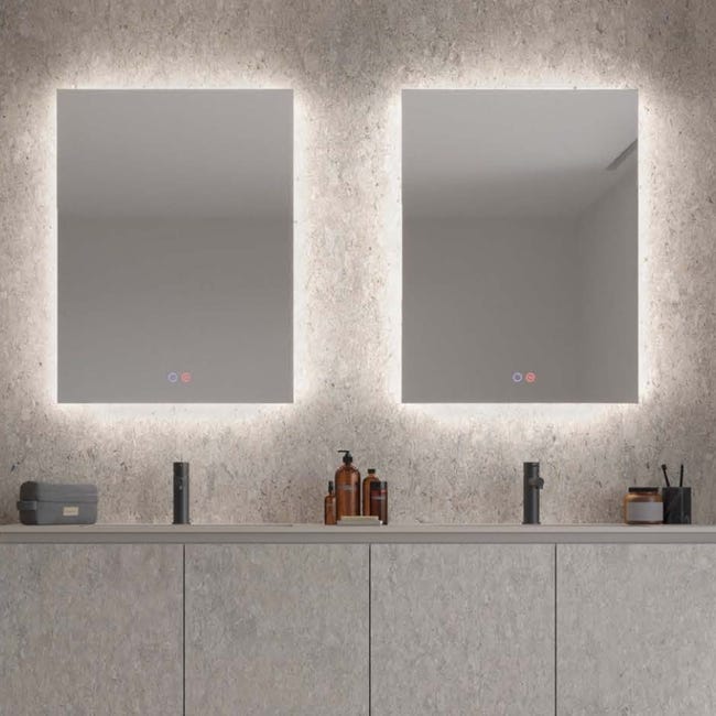 LEDIMEX - Espejo Retroiluminado 70x80cm con Luz LED y Antivaho para ...
