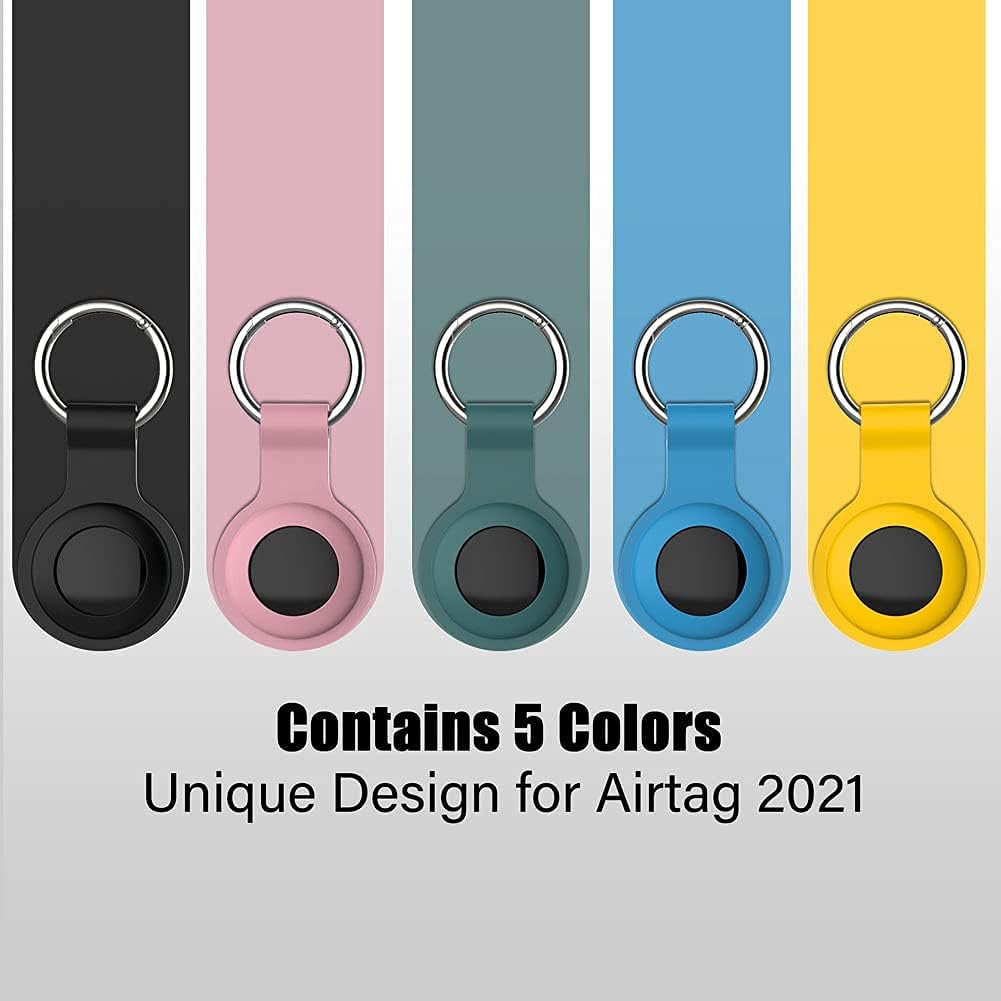 Coque Airtag SPJUMHONG73 Coques Silicone AirTag - Lot 4 Coloris Avec Porte- Clés - Protection Anti-rayures Pour Objets Et Animaux Porte-clés AirTag Animaux