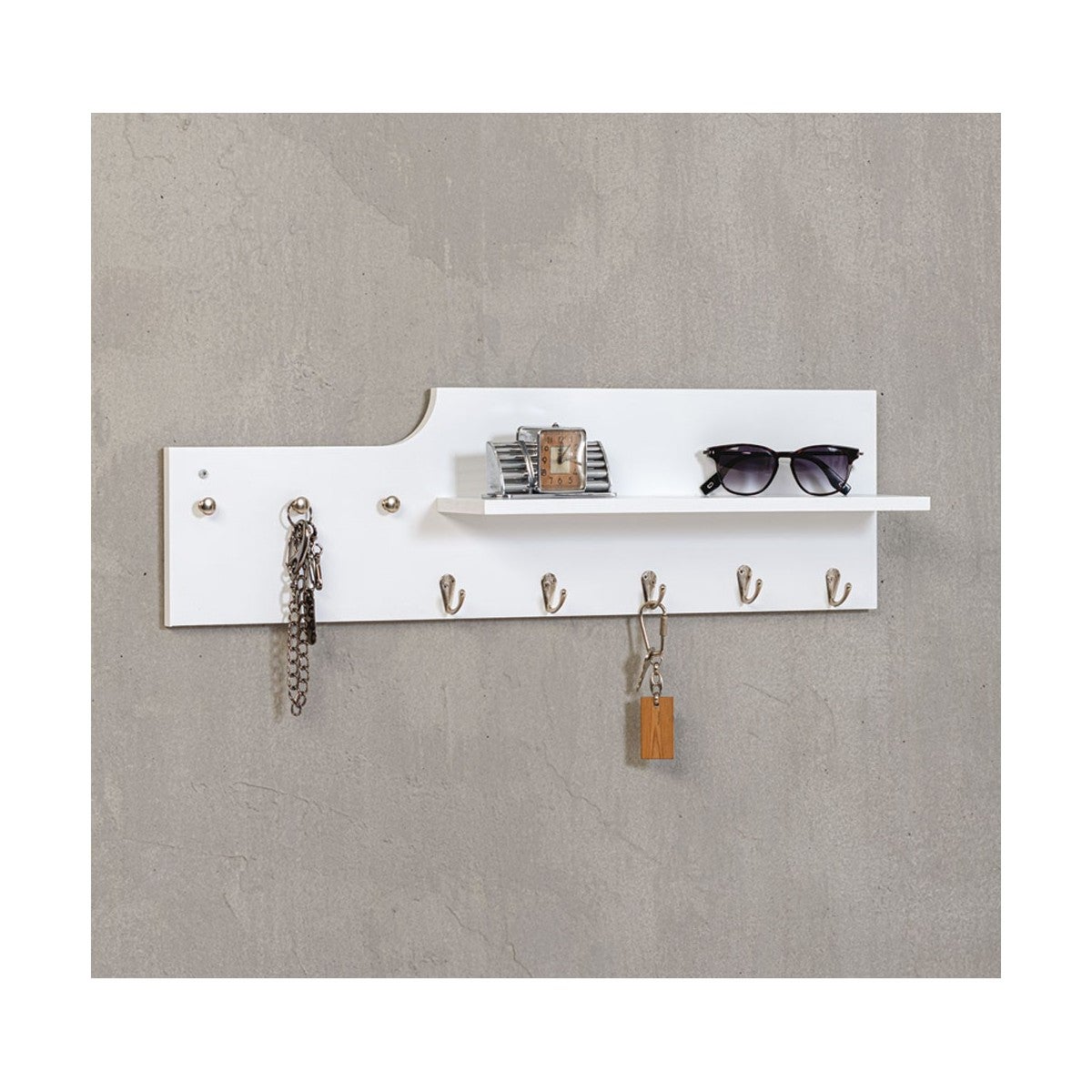 Portachiavi Multifunzione da Parete,Appendichiavi in Legno con 6 Ganci per Chiavi,Porta Chiavi da Muro per Ingresso Casa,Cucina, Ufficio,Design Moderno