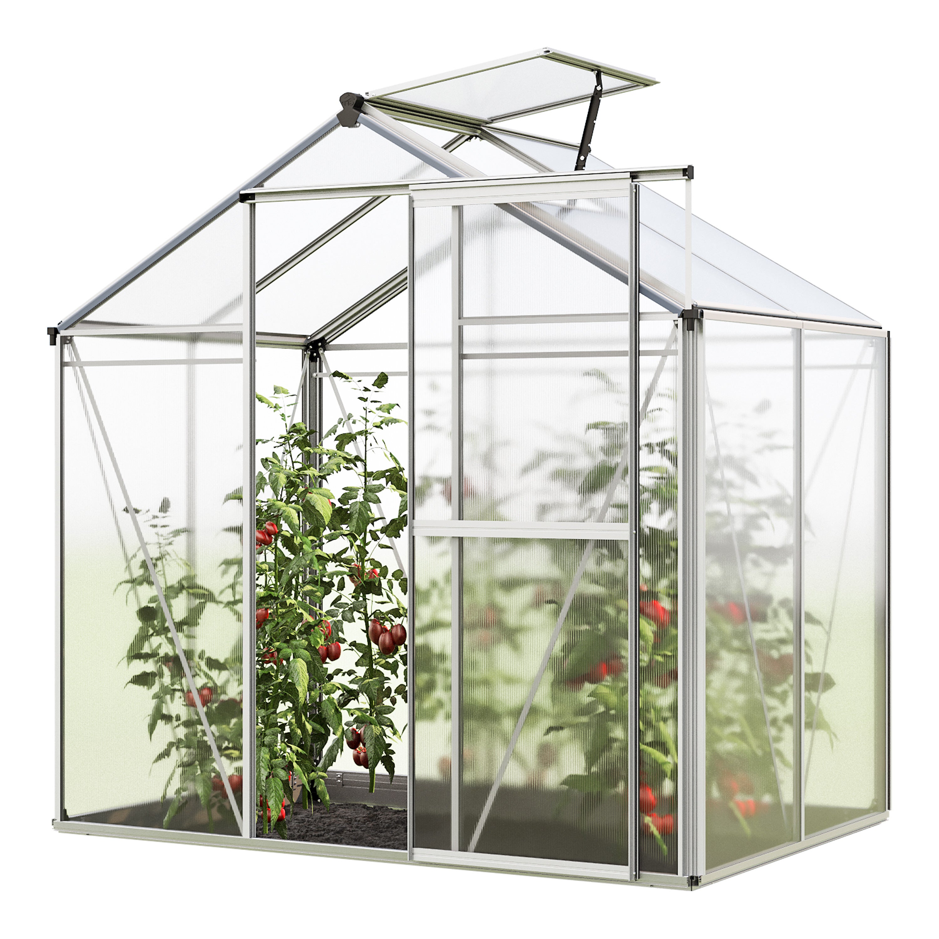 GFP Szklarnia Jasmin 2 rama aluminiowa 192 x 131 cm panele poliwęglanowe