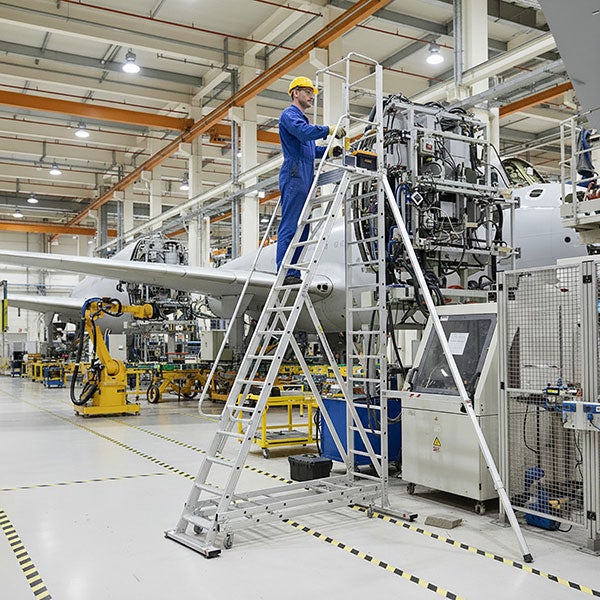 Escabeau roulant de 14 marches - Hauteur de travail maximale de 5.10m - 19613EL12B - 4