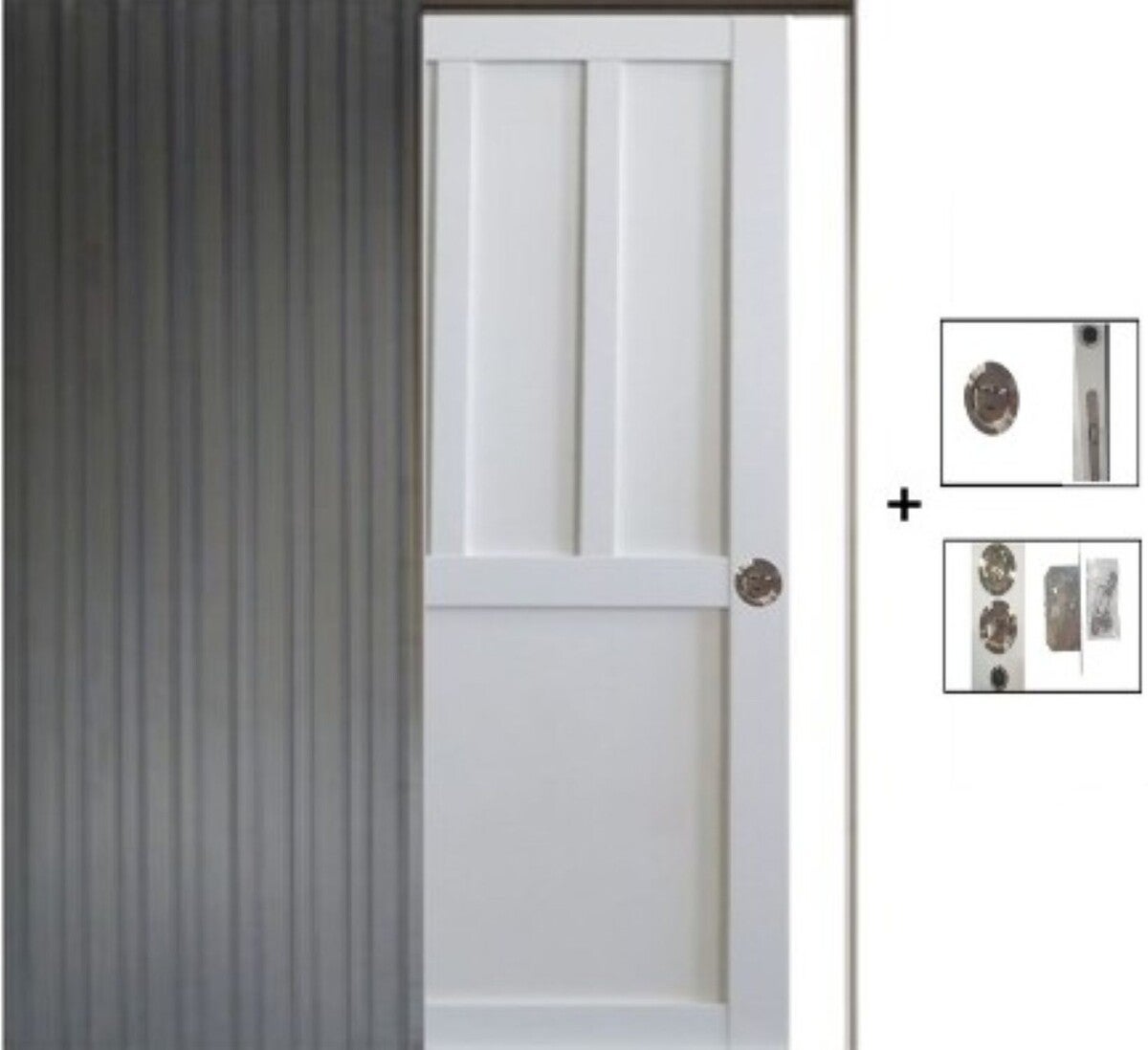 Porte Coulissante Atelier Blanc 2 Panneaux H204 X L83, Galandage Gd ...