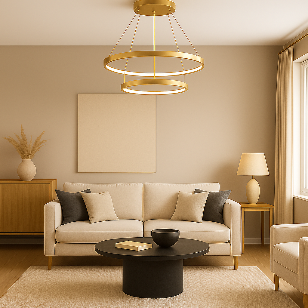 Żyrandol LED Lynx 64W 40-60cm IP20 3000-6500K regulowana barwa z pilotem złoty MasterLED - 8