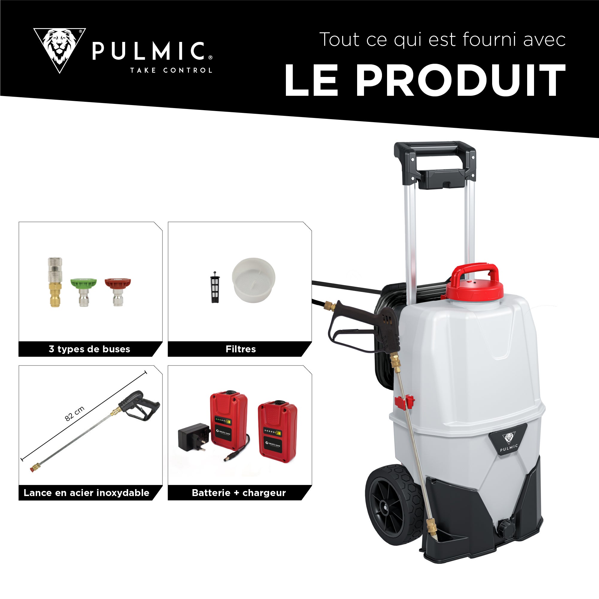 PULMIC Pulvérisateur Électrique Professionnel 35L pour Nettoyage de Toitures, Façades, Démoussage et Applications en Hauteur, Projette à 10m - 5