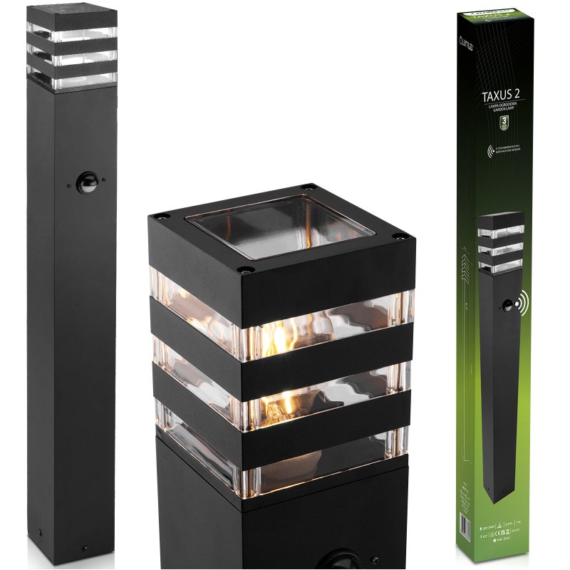 Lampa Ogrodowa Lumiled Słupek Zewnętrzny Stojący E27 LED Czujnik Ruchu 80cm 1 szt.