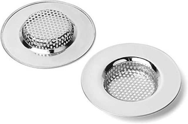 2-częściowy filtr zlewozmywakowy ze stali nierdzewnej, szeroki brzeg, średnica 11,2 cm, idealny do zlewozmywaków