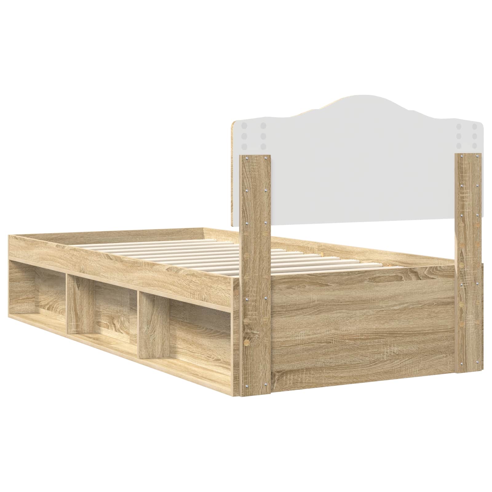 Cadre de lit en bois de pin massif, pour la chambre, 100 × 200 cm - 9