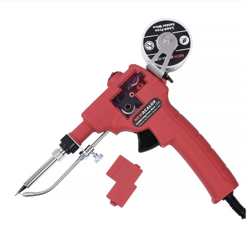 Pistolet à Souder Automatique 60W 5 En 1 – Fer à Souder Avec Alimentation Fil Étain, Pompe à Dessouder, 2 Pincettes, Idéal Bricolage & Réparation