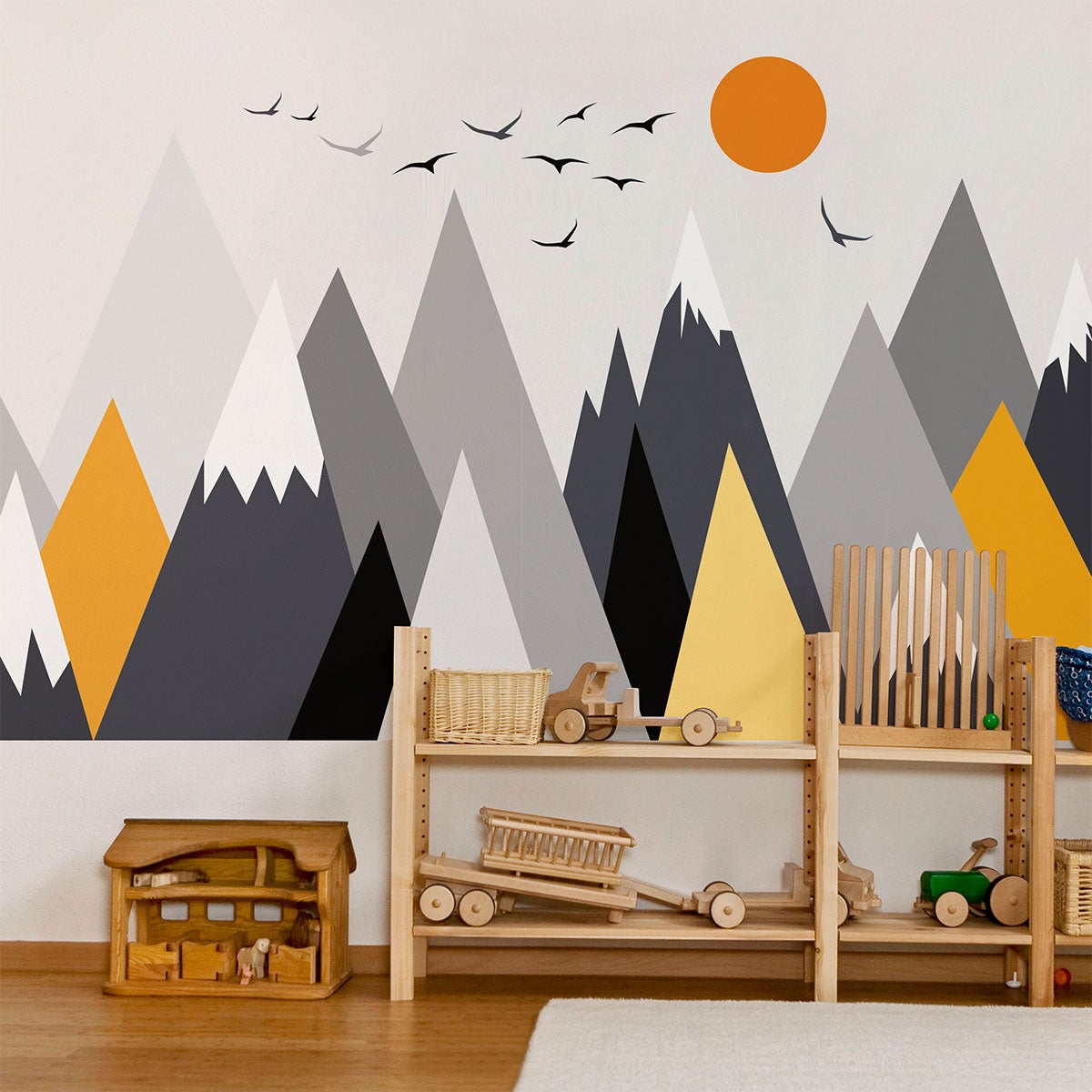 Adesivo bambino di montagna scandinavo alaska - Sticker adesivo - adesivi murali - 110x165cm - 3