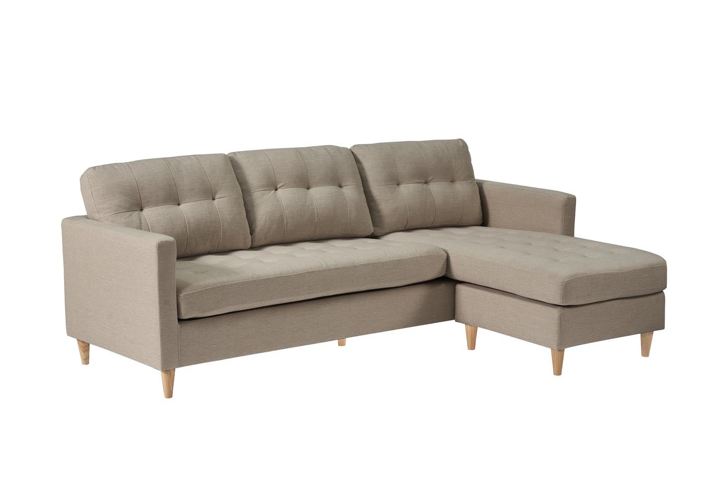 Marino sofa szezląg 3 osób tkanina kolor piaskowy.