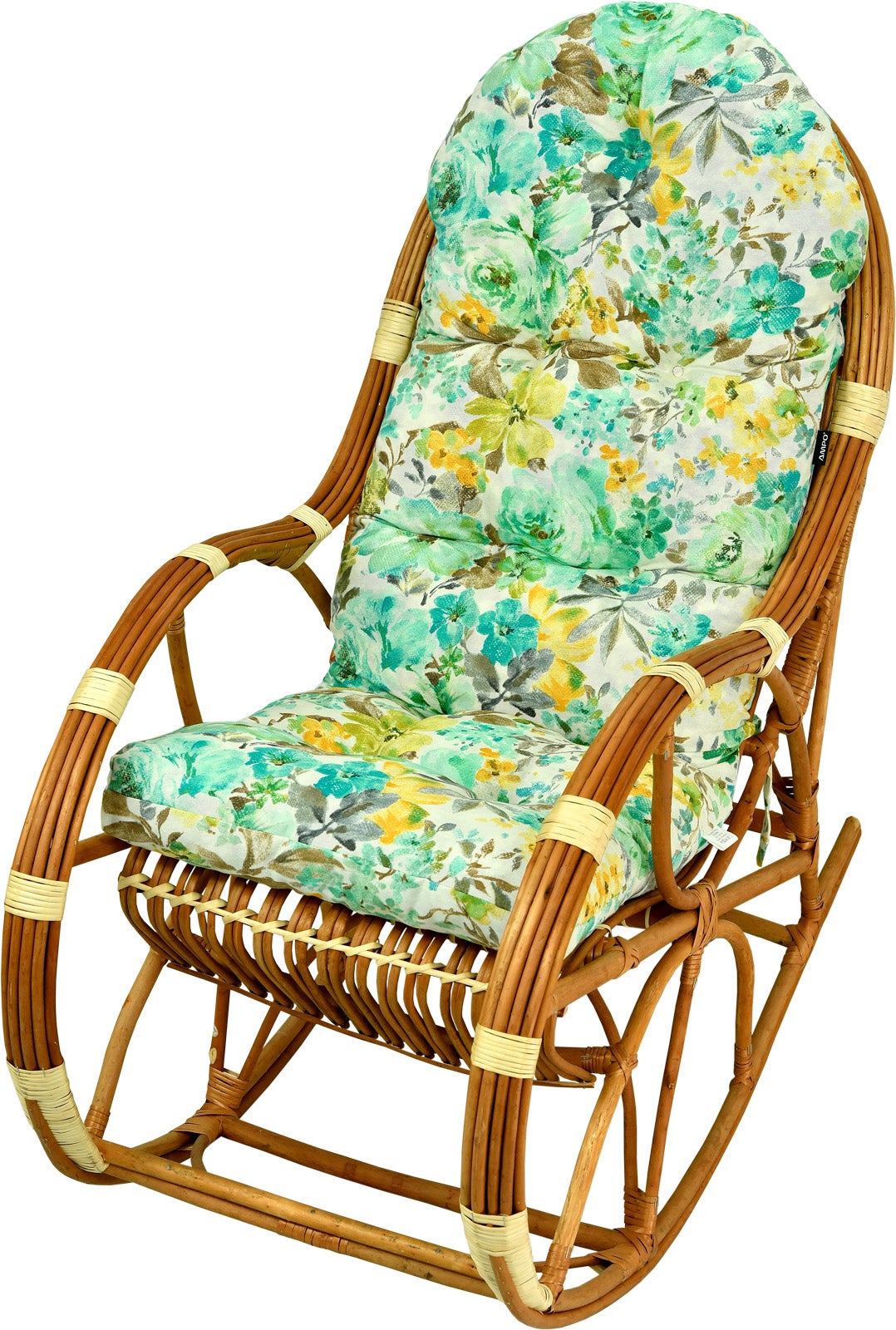 Poduszka na fotel bujany rattanowy AMPO beżowy niebieski zielony 1 szt.