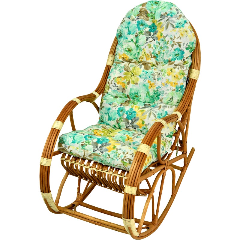 Poduszka na fotel bujany rattanowy AMPO beżowy niebieski zielony 1 szt.