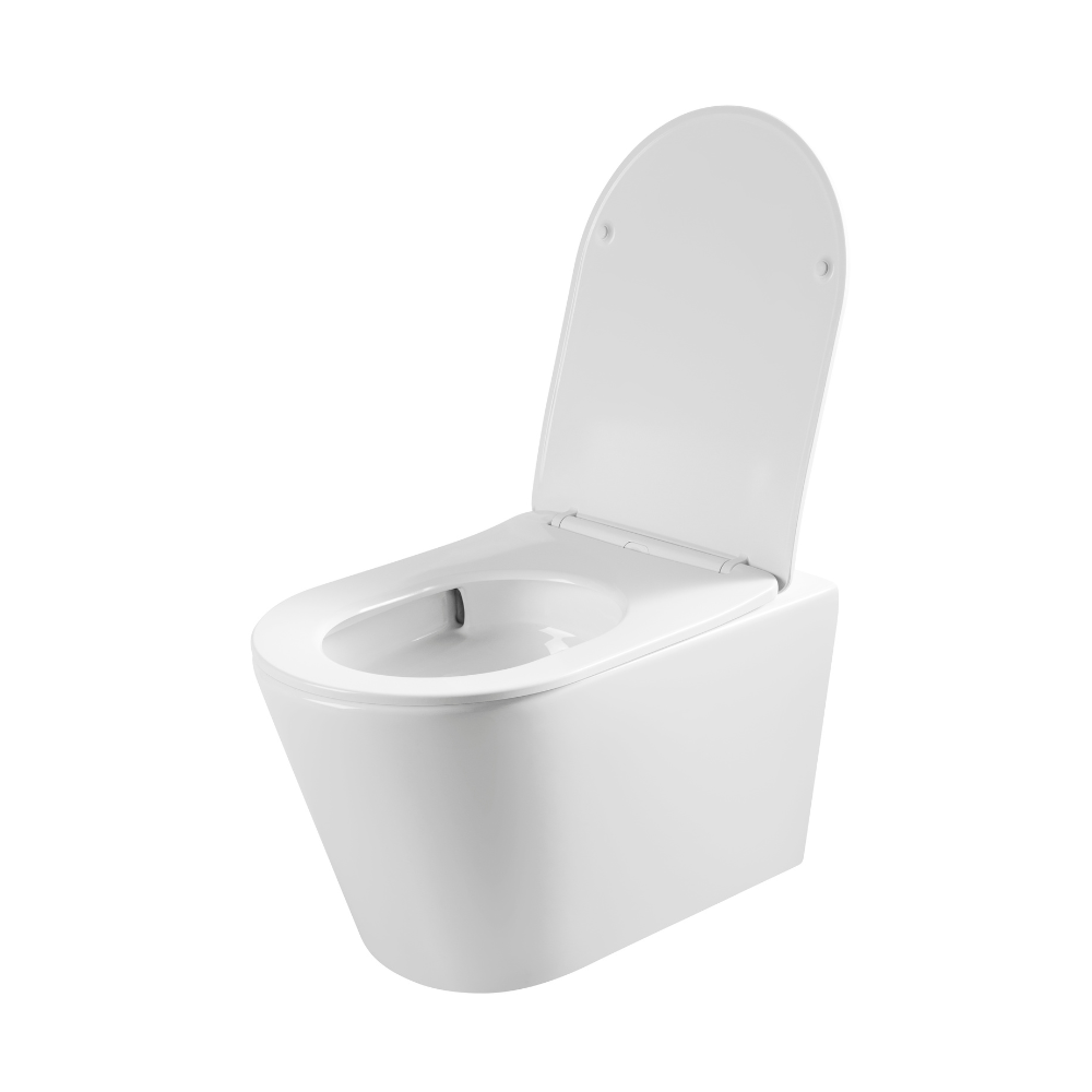 Duofix Pack WC bâti-support + WC suspendu sans bride avec abattant SoftClose Ceramia + plaque blanche (GEBCE14WT05-FR) - 9