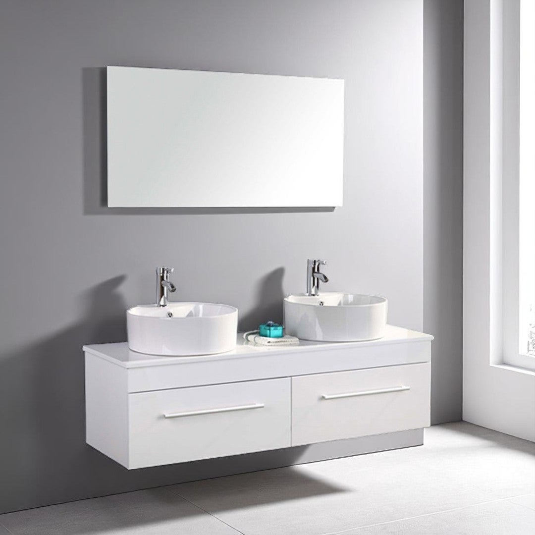 Meuble de Salle de Bain blanc 150 cm Lavabo inclus – Cecily - 3