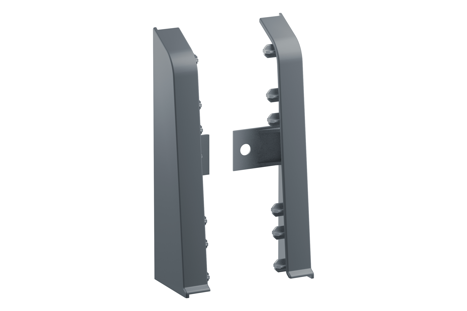 Zaślepki do listwy przypodłogowej SOFTline 22,5x75mm 1opak=10kpl(L+P)=20szt Cezar Szary Mat