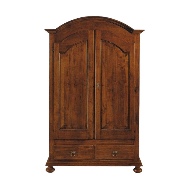 MOBILI 2G - ARMADIO ARTE POVERA 2 PORTE GENDARME IN LEGNO TINTA NOCE 125x60x200 (245)