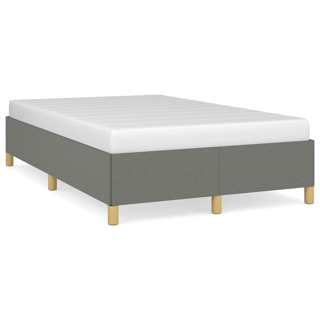 Cadre de lit sans matelas gris foncé 120 x 190 cm tissu - 2