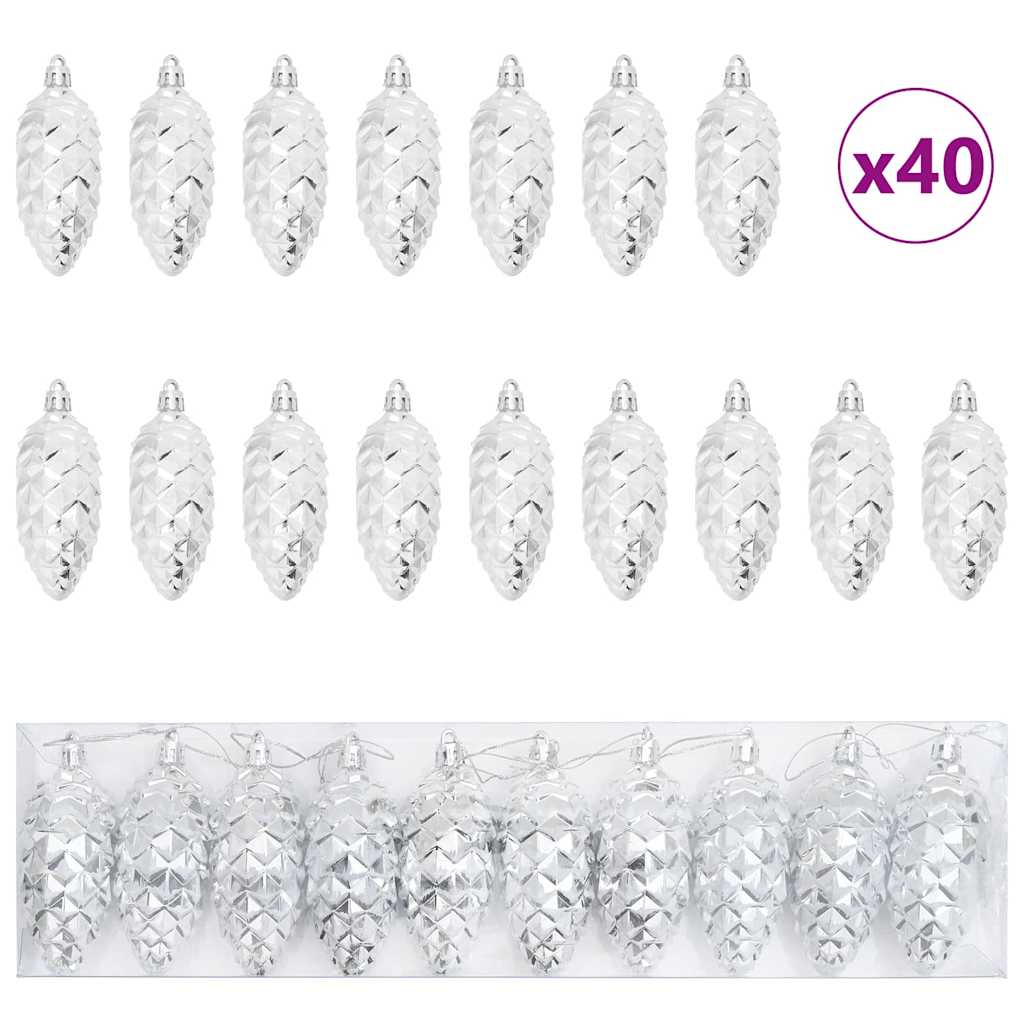 Dekoracja Choinki 40 pcs Srebrny