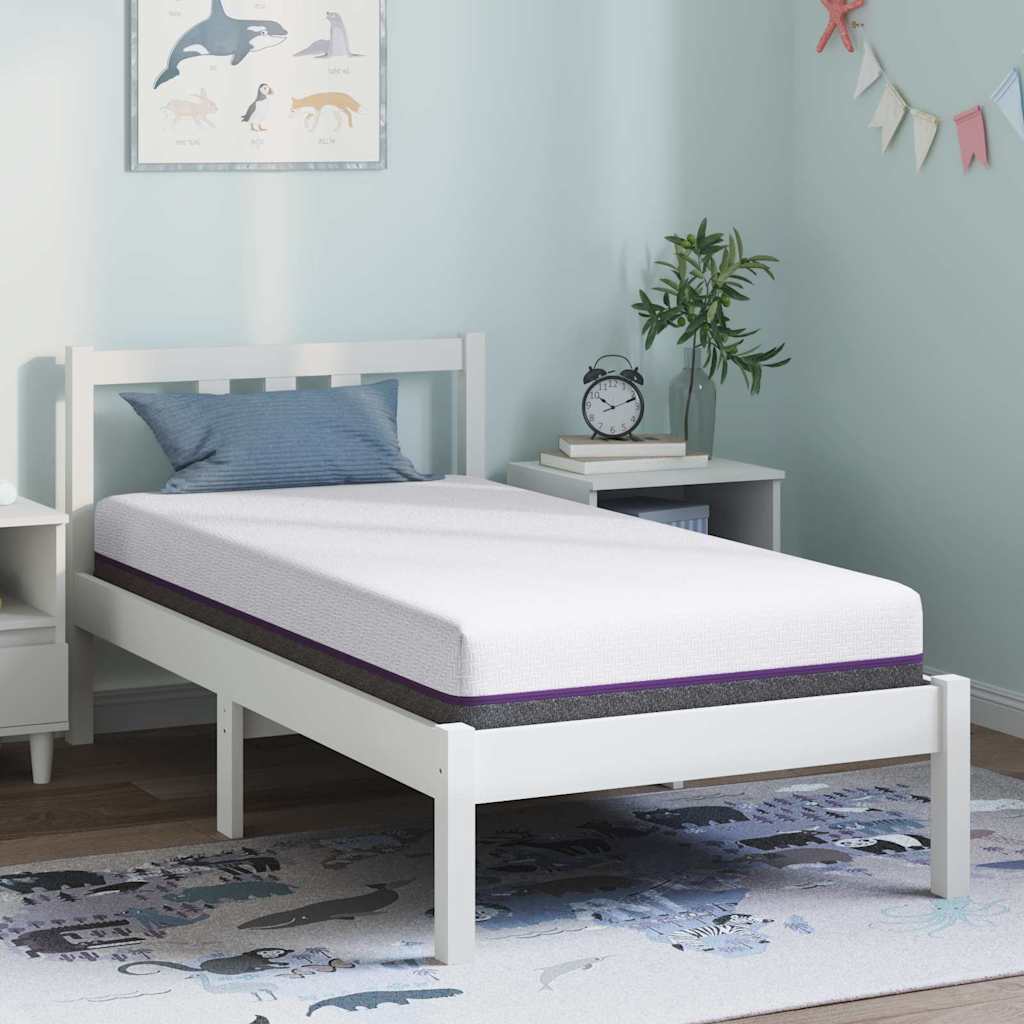 Materac Biały i szary 80 x 160 cm Tkanina żakardowa vidaXL