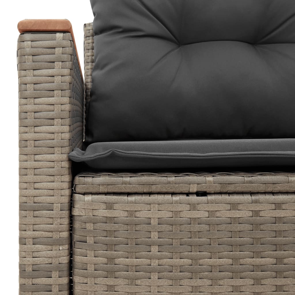 Salon bas de jardin en polyrattan Gris 2 personnes - 9