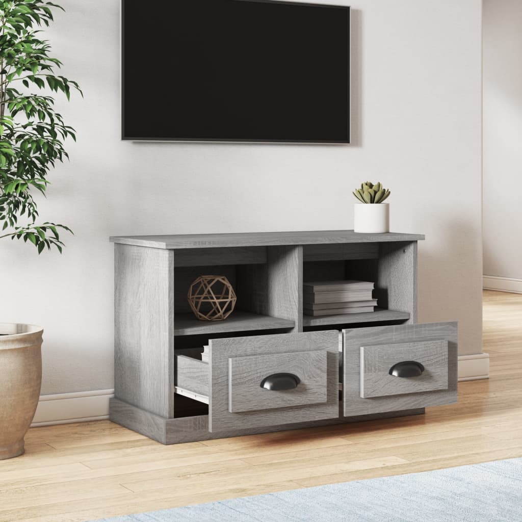 Meuble TV sonoma gris 80x35x50 bois d'ingénierie - 3