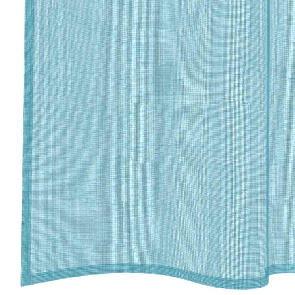 Maison Exclusive - Rideaux en voile avec boucles 2 pcs turquoise 140x175 cm - 5
